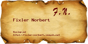 Fixler Norbert névjegykártya