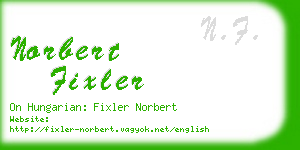 norbert fixler business card
